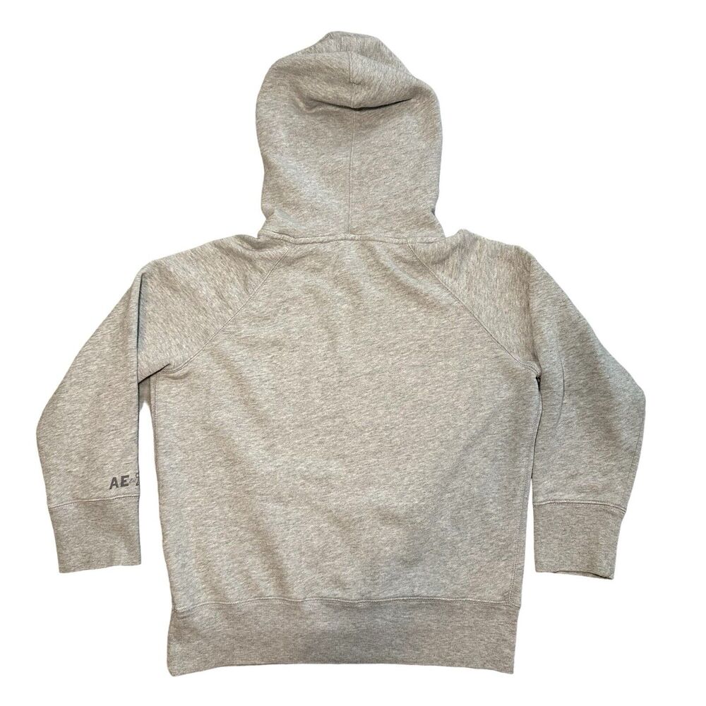 American Eagle Hoodie Women Size M Gray Pullover Preppy Academia AEO Est 77 Y2K - Picture 3 of 14